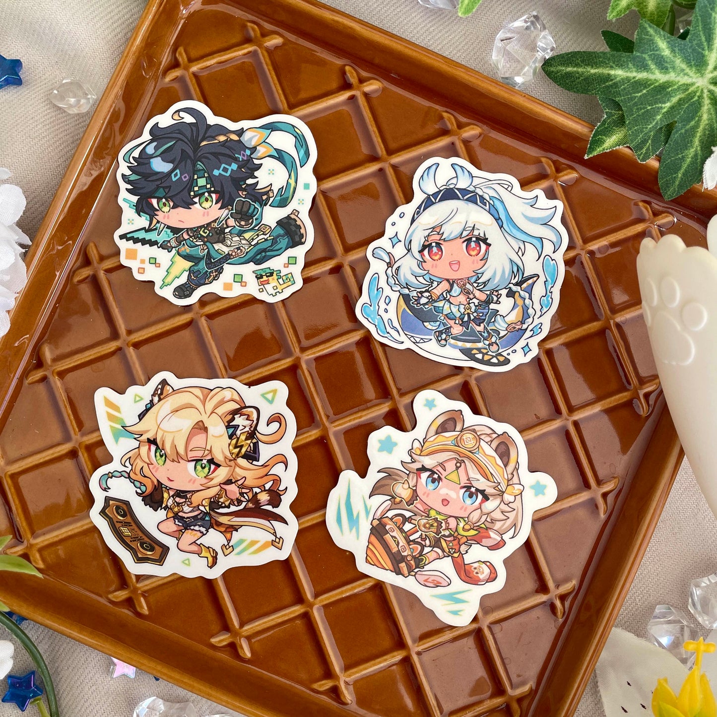 Genshin Impact Die Cut Stickers - Natlan & Traveler