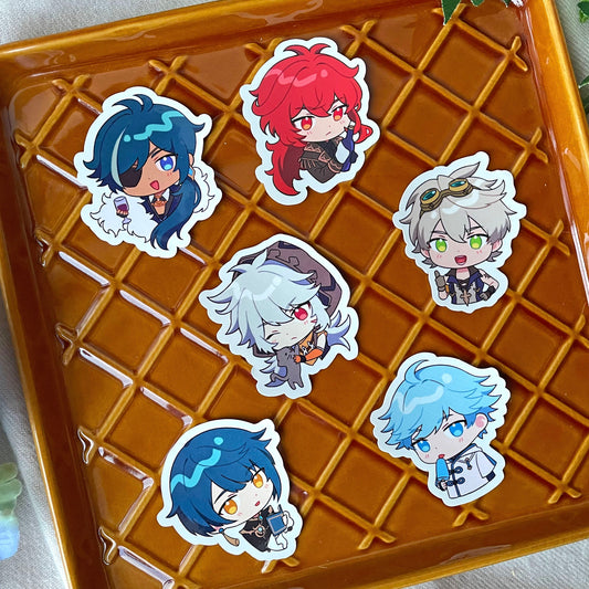 Genshin Impact Die Cut Stickers - Boys Collection