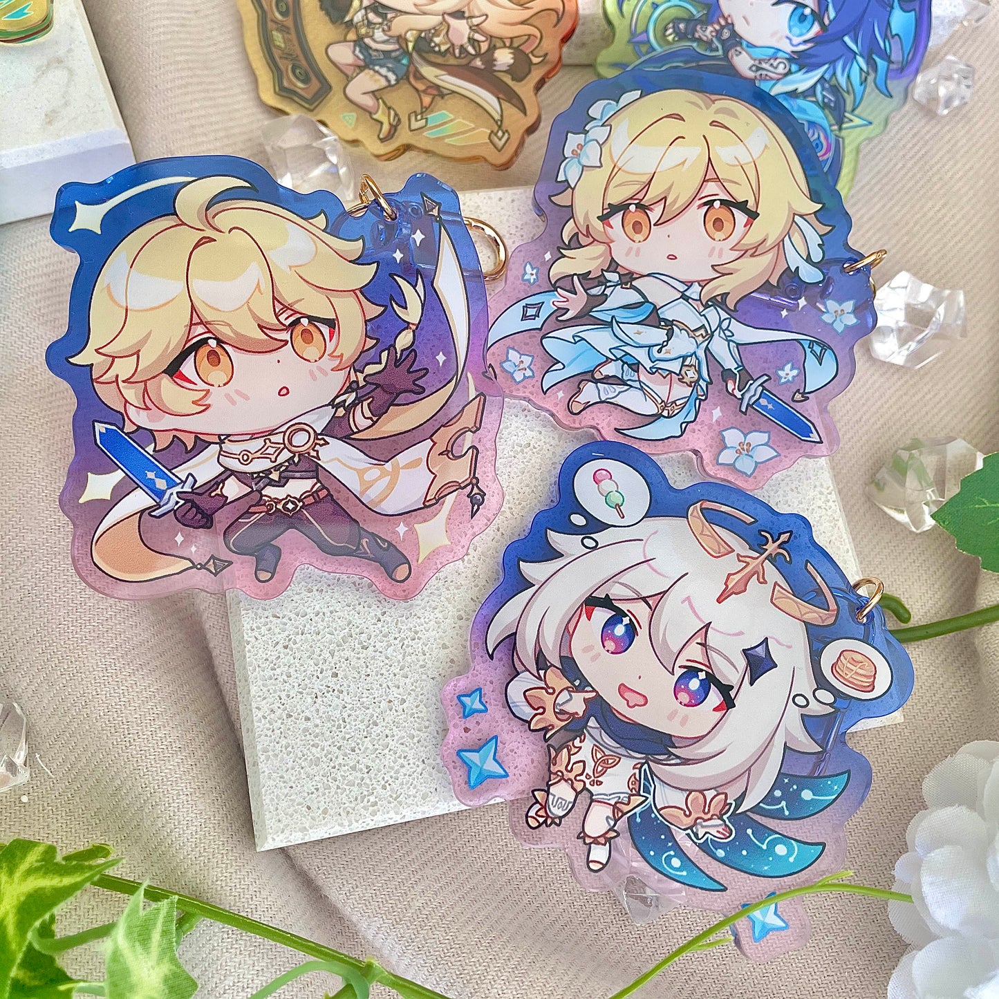 Genshin Impact Gradient Acrylic Charms - Natlan & Traveler