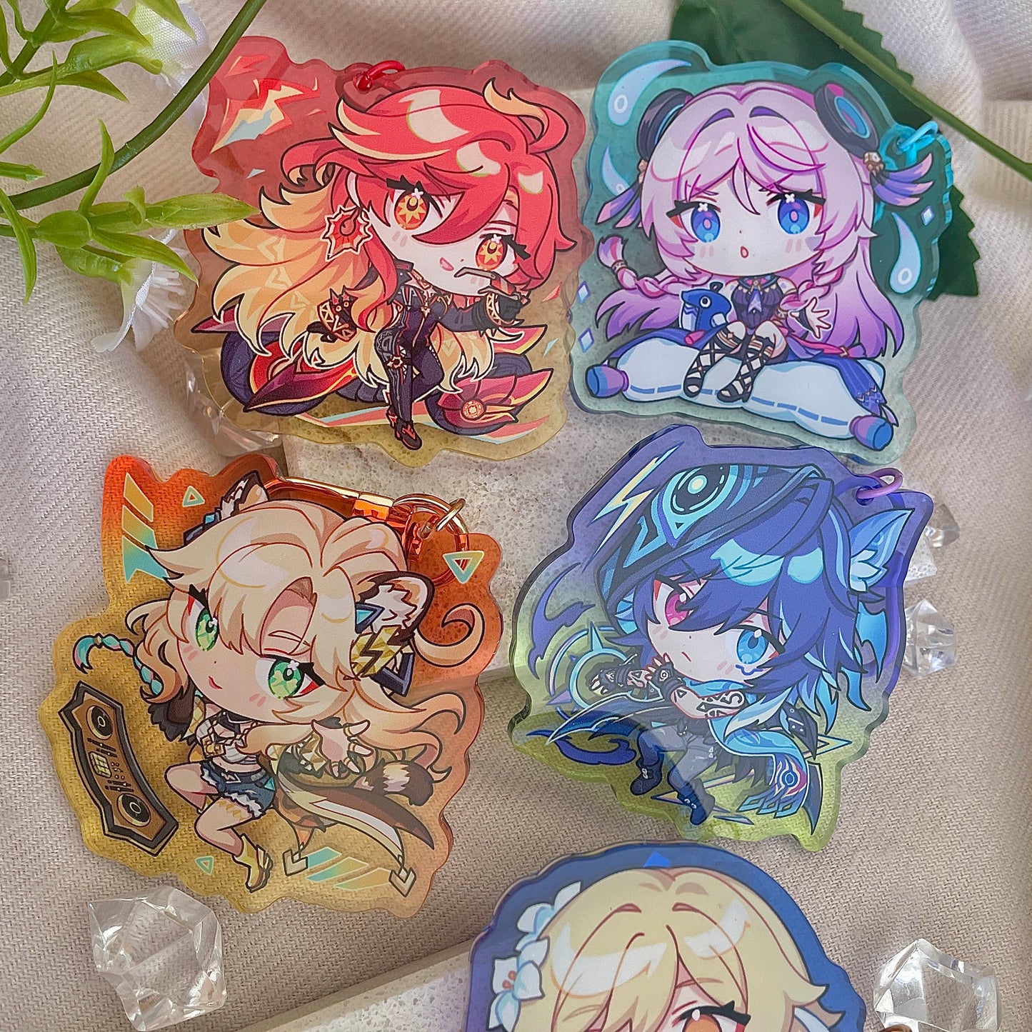 Genshin Impact Gradient Acrylic Charms - Natlan & Traveler