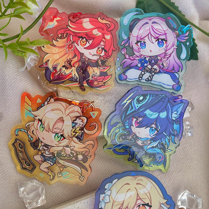 Genshin Impact Gradient Acrylic Charms - Natlan & Traveler