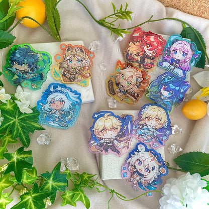 Genshin Impact Gradient Acrylic Charms - Natlan & Traveler