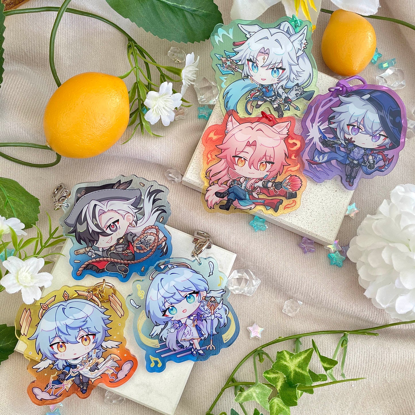 Honkai Star Rail Gradient Acrylic Charms - Penacony & Xianzhou Luofu