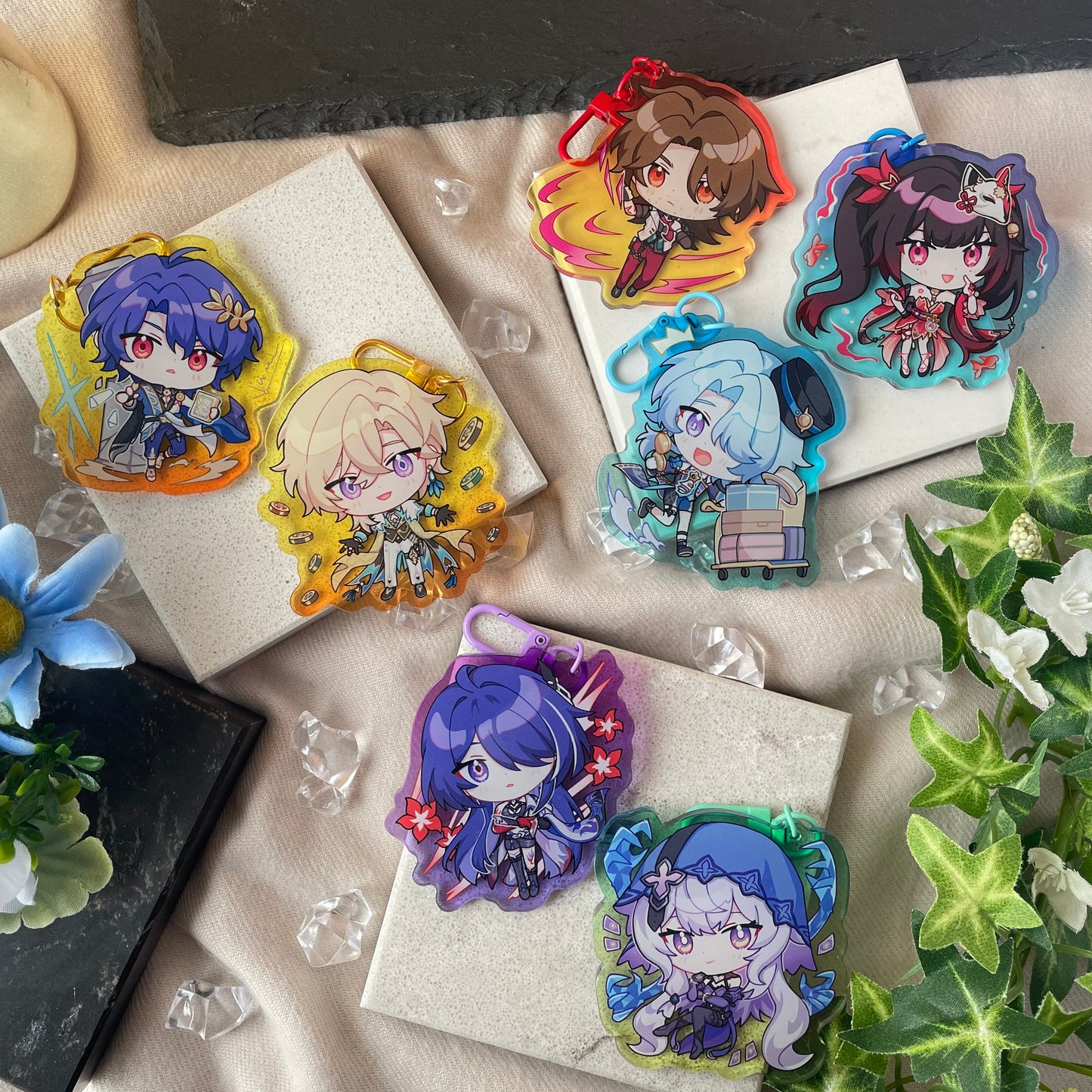Honkai Star Rail Gradient Acrylic Charms - Penacony & Xianzhou Luofu
